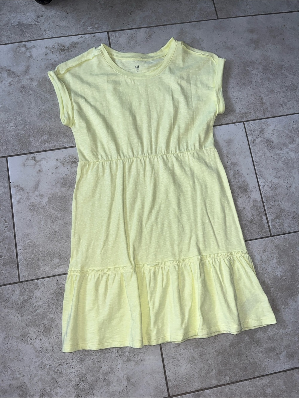 GAP Light Yellow Tiered Cotton Girls Dress